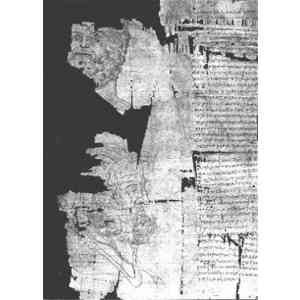 Papiro Artemidoro 06 - Estudio de cabezas junto al texto previo